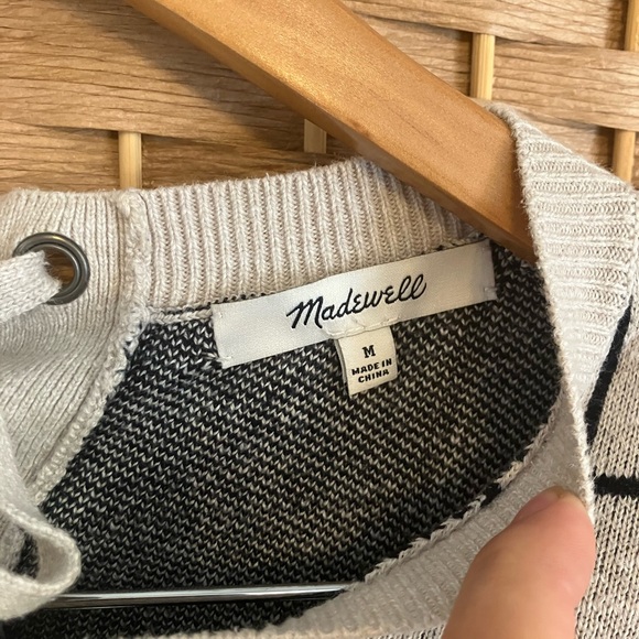 Madewell Grid Lace-Back Sweater - Picture 9 of 12